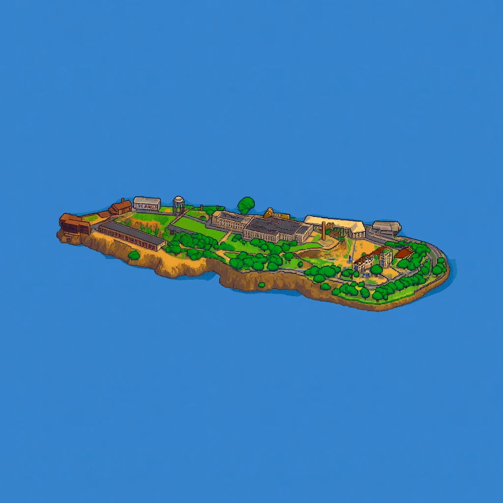 Alcatraz, generated pixel art