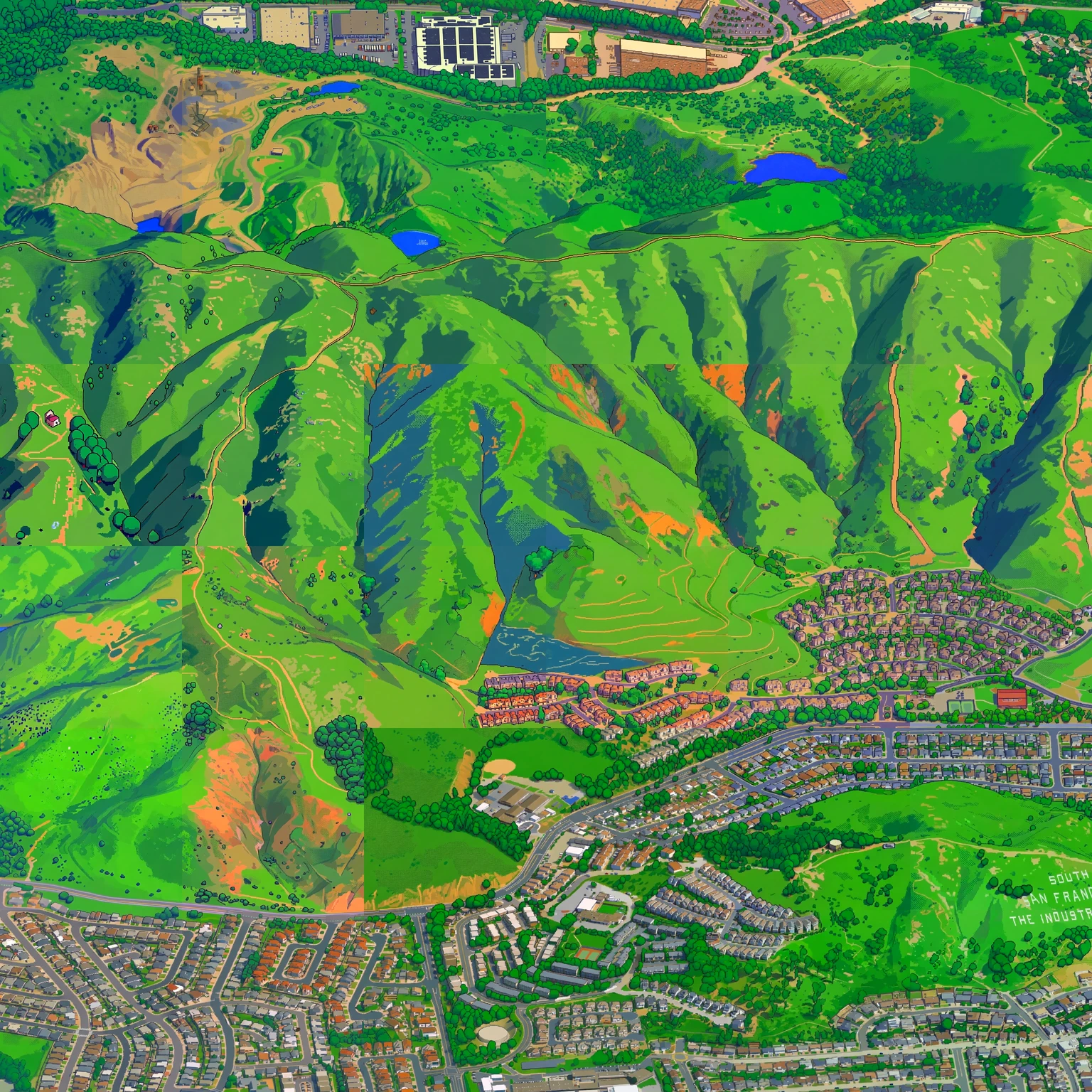 southeast hills in pixel art